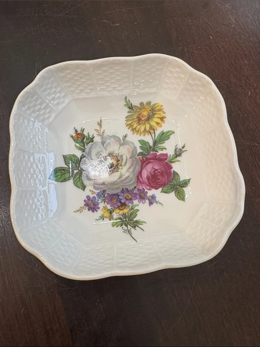 Richard Ginori Floral Porcelain trinket dish